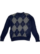 VINTAGE TOMMY HILFIGER ARGYLE V-NECK KNIT SWEATER S