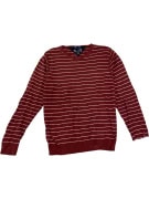 Maglia vintage Tommy Hilfiger in cotone e cashmere a righe bordeaux M