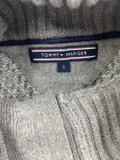 VINTAGE TOMMY HILFIGER ΠΛΕΚΤΗ ΜΠΛΟΥΖΑ ΜΕ ΚΟΥΜΠΙΑ ΓΚΡΙ ΑΝΔΡΙΚΟ S
