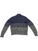 VINTAGE TOMMY HILFIGER MAGLIONE LAVORATO A MAGLIA CON BOTTONI BLU GRIGIO DA UOMO L