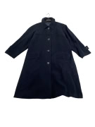 VINTAGE TRUSSARDI LONG COAT WITH BUTTONS DARK BLUE WOMEN L XL