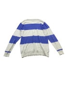 VINTAGE U.S. POLO ASSN. KNIT SWEATER STRIPED WHITE BLUE MEN'S L