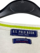 VINTAGE U.S. POLO ASSN. KNIT SWEATER STRIPED WHITE BLUE MEN'S L