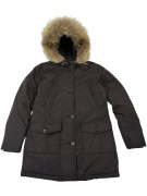VINTAGE WOOLRICH ARCTIC PARKA FUR HOODED JACKET BLACK/DARK BROWN XS