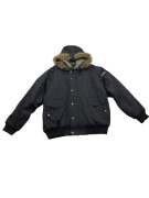 VINTAGE WOOLRICH BOMBER JACKET WITH FUR HOOD BLACK MEN XL
