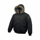 VINTAGE WOOLRICH BOMBER JACKET WITH FUR HOOD BLACK MEN XL