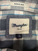 VINTAGE WRANGLER SHIRT, SHORT SLEEVE PLAID/CHECKED