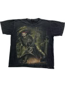 WILD T-SHIRT VINTAGE GRAPHIC ΜΕ ΤΥΠΩΜΑ "SKELETON GUITARIST" WASHED BLACK ΑΝΔΡΙΚΟ MEDIUM