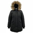 WOOLRICH Γυναικείο Μπουφάν Parka Vintage Λογότυπο Γούνα Μαύρο M