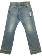 Wrangler Jeans Pantaloni Relaxed Straight Vintage Logo Blu Chiaro Uomo L