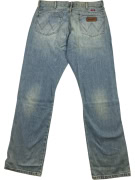 Wrangler Jeans Pantaloni Relaxed Straight Vintage Logo Blu Chiaro Uomo L