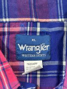 WRANGLER ΚΟΝΤΟΜΑΝΙΚΟ WESTERN ΠΟΥΚΑΜΙΣΟ ΚΑΡΟ ΜΠΛΕ ΚΟΚΚΙΝΟ ΑΝΤΡΙΚΟ PRE OWNED XL