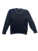 Wrangler Πλεκτό Πουλόβερ Classic V-Neck Logo Μαύρο Ανδρικό L