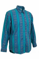 WRANGLER ΠΟΥΚΑΜΙΣΟ 90s WESTERN RETRO ΜΠΛΕ/ΠΡΑΣΙΝΟ UNISEX L