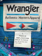 WRANGLER ΠΟΥΚΑΜΙΣΟ 90s WESTERN RETRO ΜΠΛΕ/ΠΡΑΣΙΝΟ UNISEX L