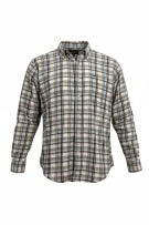 WRANGLER SHIRT CASUAL CLASSIC CHECKED EMBROIDERED LOGO BROWN/LIGHT BLUE MEN'S XL
