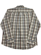 WRANGLER SHIRT CASUAL CLASSIC CHECKED EMBROIDERED LOGO BROWN/LIGHT BLUE MEN'S XL
