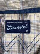 WRANGLER ΠΟΥΚΑΜΙΣΟ CASUAL ΚΑΡΟ ΜΕ ΛΟΓΟΤΥΠΟ ΜΠΕΖ/ΚΑΦΕ ΑΝΔΡΙΚΟ M