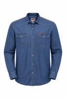 WRANGLER DENIM SHIRT CLASSIC BLUE MENS PRE OWNED XL
