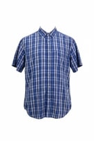 WRANGLER ΠΟΥΚΑΜΙΣΟ ΚΟΝΤΟΜΑΝΙΚΟ CASUAL ΚΑΡΩ ΜΠΛΕ/ΛΕΥΚΟ ΑΝΔΡΙΚΟ L