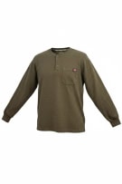 WRANGLER WORKWEAR HENLEY LOGO LONG SLEEVE BROWN UNISEX M