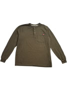 WRANGLER WORKWEAR HENLEY LOGO LONG SLEEVE BROWN UNISEX M