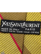 YVES SAINT LAURENT ΓΡΑΒΑΤΑ VINTAGE ΡΙΓΕ ΜΟΥΣΤΑΡΔΙ ΑΝΤΡΙΚΟ PRE OWNED