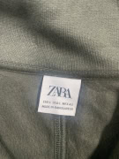 ZARA Felpa con zip 1/4 design minimal kaki scuro da uomo Large