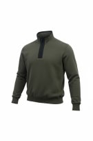 ZARA Felpa con zip 1/4 design minimal kaki scuro da uomo Large